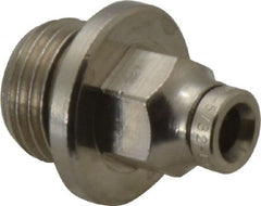Norgren - 4mm Outside Diam, 1/4 BSPP, Nickel Plated Brass Push-to-Connect Tube Male Connector - 260 Max psi, Tube to Male BSPP Connection, Nitrile O-Ring - Exact Tooling