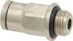 Norgren - 6mm Outside Diam, 1/8 BSPP, Nickel Plated Brass Push-to-Connect Tube Male Connector - 260 Max psi, Tube to Male BSPP Connection, Nitrile O-Ring - Exact Tooling