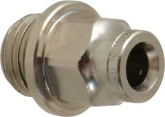 Norgren - 6mm Outside Diam, 1/4 BSPP, Nickel Plated Brass Push-to-Connect Tube Male Connector - 260 Max psi, Tube to Male BSPP Connection, Nitrile O-Ring - Exact Tooling