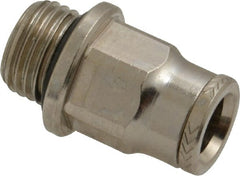 Norgren - 8mm Outside Diam, 1/4 BSPP, Nickel Plated Brass Push-to-Connect Tube Male Connector - 260 Max psi, Tube to Male BSPP Connection, Nitrile O-Ring - Exact Tooling