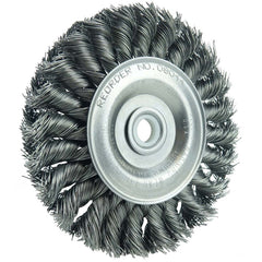 ‎4″ Standard Twist Knot Wire Wheel, .020″ Steel Fill, 1/2″-3/8″ Arbor Hole - Exact Tooling