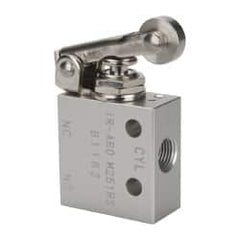 ARO/Ingersoll-Rand - 1/8" NPT Manual Mechanical Valve - 3-Way, 2 Position, Roller Lever/Spring & 0.2 CV Rate - Exact Tooling