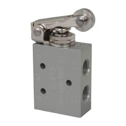ARO/Ingersoll-Rand - 1/8" NPT Manual Mechanical Valve - 4-Way, 2 Position, Roller Lever/Spring & 0.2 CV Rate - Exact Tooling