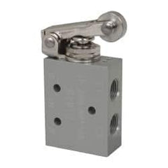 ARO/Ingersoll-Rand - 1/8" NPT Manual Mechanical Valve - 4-Way, 2 Position, Roller Lever/Spring & 0.2 CV Rate - Exact Tooling