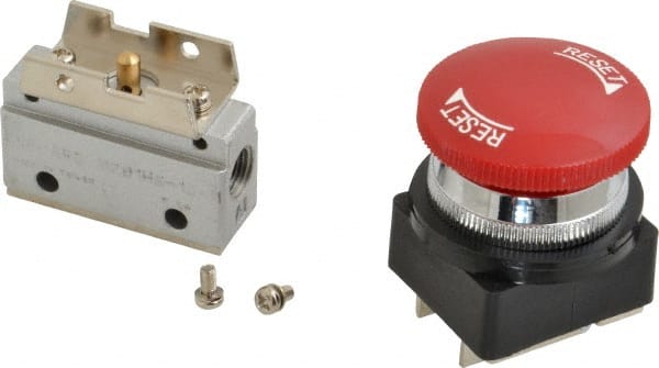 ARO/Ingersoll-Rand - 1/8" NPT Manual Mechanical Valve - 3-Way, 2 Position, Palm Button/Detent & 0.2 CV Rate - Exact Tooling