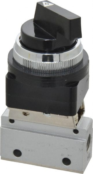 ARO/Ingersoll-Rand - 1/8" NPT Manual Mechanical Valve - 3-Way, 2 Position, Long Selector/Manual & 0.2 CV Rate - Exact Tooling