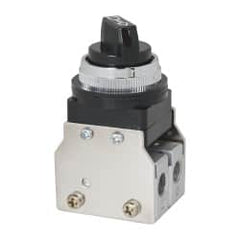 ARO/Ingersoll-Rand - 1/8" NPT Manual Mechanical Valve - 3-Way, 2 Position, Selector, Two Valves/Manual & 0.2 CV Rate - Exact Tooling