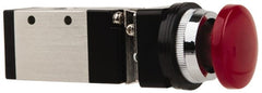 ARO/Ingersoll-Rand - 1/4" NPT Manual Mechanical Valve - 3-Way, 2 Position, Palm Button/Manual & 0.7 CV Rate - Exact Tooling