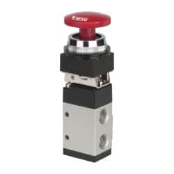 ARO/Ingersoll-Rand - 1/4" NPT Manual Mechanical Valve - 3-Way, 2 Position, Palm Button/Detent & 0.7 CV Rate - Exact Tooling