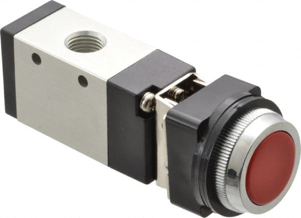 ARO/Ingersoll-Rand - 1/4" NPT Manual Mechanical Valve - 3-Way, 2 Position, Push-Button w/Guard/Spring & 0.7 CV Rate - Exact Tooling