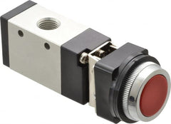 ARO/Ingersoll-Rand - 1/4" NPT Manual Mechanical Valve - 3-Way, 2 Position, Push-Button w/Guard/Spring & 0.7 CV Rate - Exact Tooling
