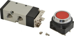 ARO/Ingersoll-Rand - 1/4" NPT Manual Mechanical Valve - 4-Way, 2 Position, Push-Button w/Guard/Spring & 0.7 CV Rate - Exact Tooling
