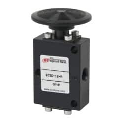 ARO/Ingersoll-Rand - 1/8" NPT Manual Mechanical Valve - 3-Way, 2 Position, Palm Button/Manual & 0.4 CV Rate - Exact Tooling