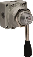 ARO/Ingersoll-Rand - 1/2" NPT Manual Mechanical Valve - 4-Way, 3 Position, Lever/Manual & 2.4 CV Rate - Exact Tooling