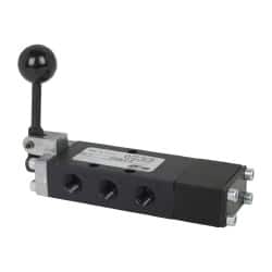 ARO/Ingersoll-Rand - 1/4" NPT Manual Mechanical Valve - 4-Way, 3 Position, Lever/Spring & 0.7 CV Rate - Exact Tooling
