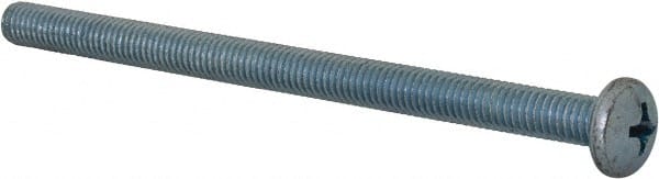 Value Collection - #10-32 UNF, 3" Length Under Head Phillips Drive Machine Screw - Pan Head, Grade 2 Steel, Zinc-Plated Finish, Without Washer - Exact Tooling