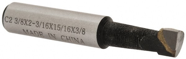 Interstate - 3/8" Min Bore Diam, 15/16" Max Bore Depth, 3/8 Shank Diam, Boring Bar - Right Hand Cut, Carbide-Tipped, Bright Finish - Exact Tooling