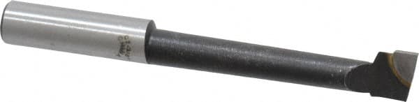 Interstate - 7/16" Min Bore Diam, 2-1/4" Max Bore Depth, 3/8 Shank Diam, Boring Bar - Right Hand Cut, Carbide-Tipped, Bright Finish - Exact Tooling