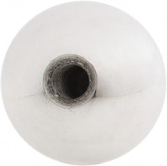 Gibraltar - 5/16-24 Thread, 1.38" Diam, Threaded Hole Ball Knob - Natural, Aluminum, Smooth Grip, 5/8" Hole Depth - Exact Tooling