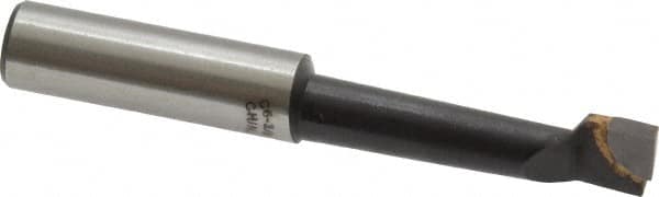 Interstate - 3/8" Min Bore Diam, 1-13/32" Max Bore Depth, 3/8 Shank Diam, Boring Bar - Right Hand Cut, Carbide-Tipped, Bright Finish - Exact Tooling