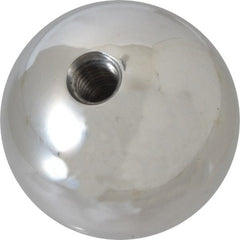 Gibraltar - 3/8-16 Thread, 1.88" Diam, Threaded Hole Ball Knob - Natural, Aluminum, Smooth Grip, 3/4" Hole Depth - Exact Tooling