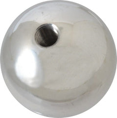 Gibraltar - 3/8-24 Thread, 1.88" Diam, Threaded Hole Ball Knob - Natural, Aluminum, Smooth Grip, 3/4" Hole Depth - Exact Tooling