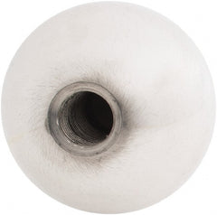 Gibraltar - 1/2-20 Thread, 1.88" Diam, Threaded Hole Ball Knob - Natural, Aluminum, Smooth Grip, 3/4" Hole Depth - Exact Tooling