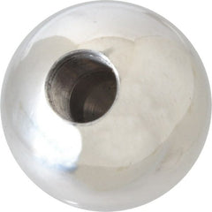 Gibraltar - 5/8-18 Thread, 1.88" Diam, Threaded Hole Ball Knob - Natural, Aluminum, Smooth Grip, 3/4" Hole Depth - Exact Tooling