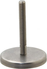 Gibraltar - 5/16-18 Bolt Thread, Stud Mount Leveling Pad & Mount - 250 Max Lb Capacity, 2.03" Base Diam, 2" Thread Length - Exact Tooling