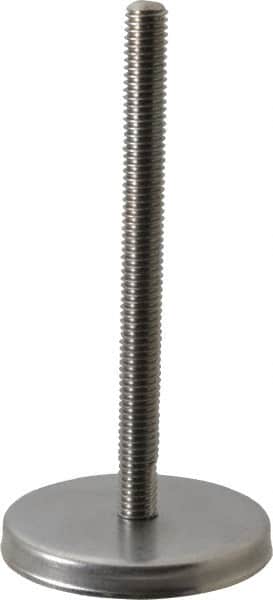 Gibraltar - 3/8-16 Bolt Thread, Stud Mount Leveling Pad & Mount - 250 Max Lb Capacity, 2.4" Base Diam, 4" Thread Length - Exact Tooling