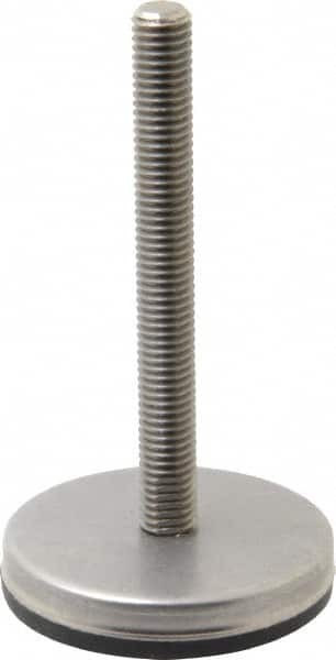 Gibraltar - 1/2-13 Bolt Thread, Stud Mount Leveling Pad & Mount - 500 Max Lb Capacity, 2.8" Base Diam, 4" Thread Length - Exact Tooling