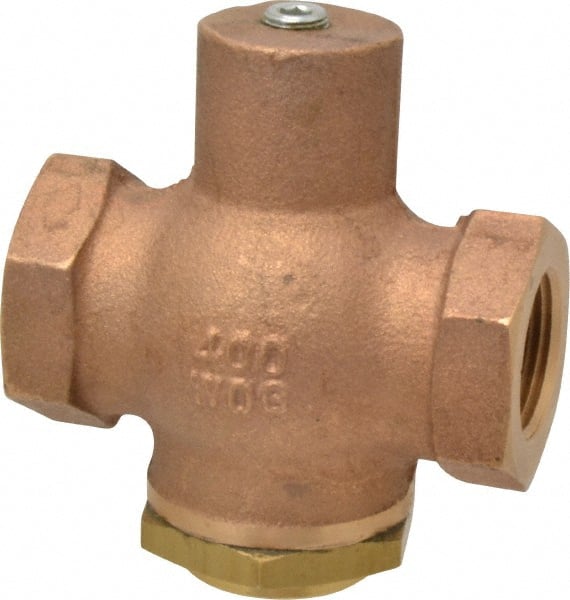Kingston - 3/4" Brass Check Valve - Inline, FNPT x FNPT, 400 WOG - Exact Tooling