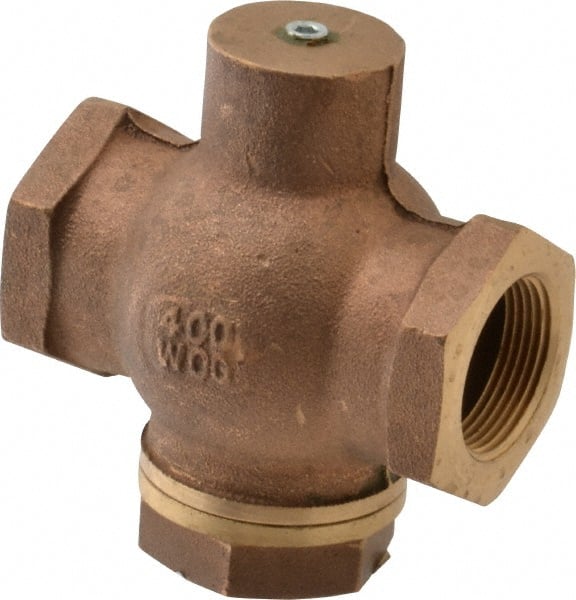 Kingston - 1-1/4" Brass Check Valve - Inline, FNPT x FNPT, 400 WOG - Exact Tooling