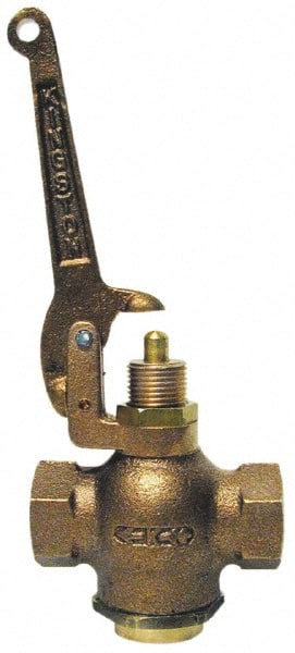 Kingston - 1-1/4" Pipe, 400 Max psi, Buna N Disc, Self Closing Control Valve - Pull Lever, FNPT x FNPT End Connections - Exact Tooling