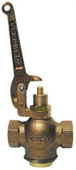 Kingston - 1-1/4" Pipe, 400 Max psi, Buna N Disc, Self Closing Control Valve - Pull Lever, FNPT x FNPT End Connections - Exact Tooling