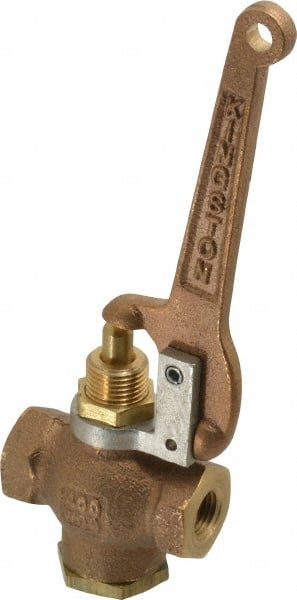 Kingston - 1/4" Pipe, 400 Max psi, Buna N Disc, Self Closing Control Valve - Pull Lever, FNPT x FNPT End Connections - Exact Tooling