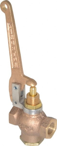 Kingston - 3/8" Pipe, 400 Max psi, Buna N Disc, Self Closing Control Valve - Pull Lever, FNPT x FNPT End Connections - Exact Tooling