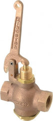 Kingston - 1/2" Pipe, 400 Max psi, Buna N Disc, Self Closing Control Valve - Pull Lever, FNPT x FNPT End Connections - Exact Tooling