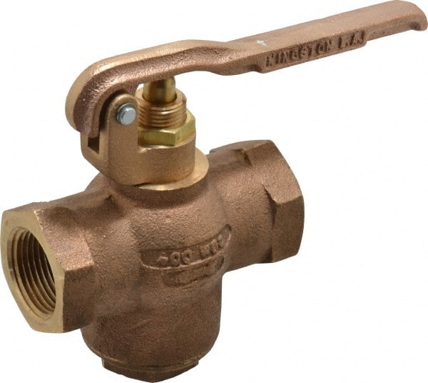 Kingston - 1" Pipe, 400 Max psi, Buna N Disc, Self Closing Control Valve - Squeeze Lever, FNPT x FNPT End Connections - Exact Tooling