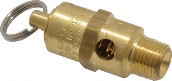 Kingston - 1/8" Inlet, ASME Safety Relief Valve - 100 Max psi, Brass - Exact Tooling