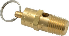 Kingston - 1/4" Inlet, ASME Safety Relief Valve - 200 Max psi, Brass - Exact Tooling