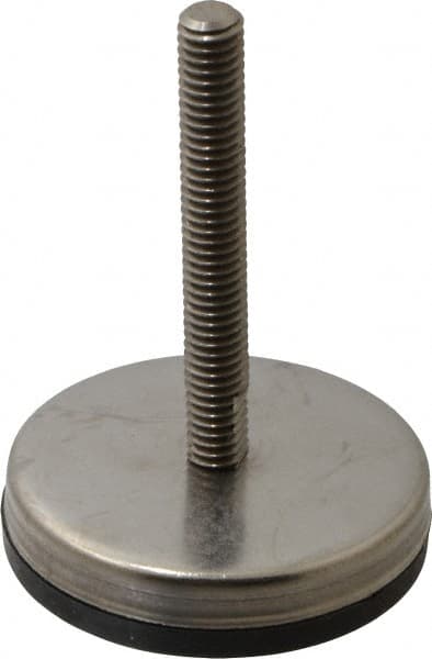Gibraltar - 5/16-18 Bolt Thread, Stud Mount Leveling Pad & Mount - 250 Max Lb Capacity, 2.03" Base Diam, 2" Thread Length - Exact Tooling