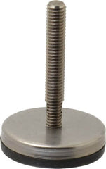 Gibraltar - 3/8-16 Bolt Thread, Stud Mount Leveling Pad & Mount - 250 Max Lb Capacity, 2.03" Base Diam, 2" Thread Length - Exact Tooling