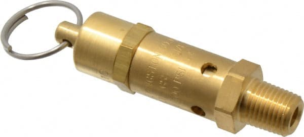 Kingston - 1/4" Inlet, ASME Safety Relief Valve - 100 Max psi, Brass - Exact Tooling