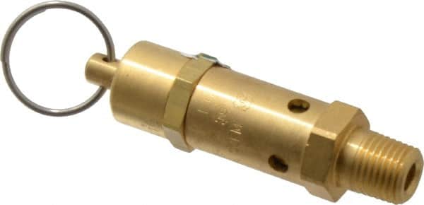 Kingston - 1/4" Inlet, ASME Safety Relief Valve - 300 Max psi, Brass - Exact Tooling
