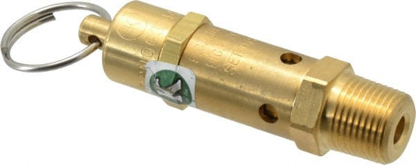 Kingston - 3/8" Inlet, ASME Safety Relief Valve - 75 Max psi, Brass - Exact Tooling