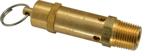 Kingston - 1/2" Inlet, ASME Safety Relief Valve - 200 Max psi, Brass - Exact Tooling