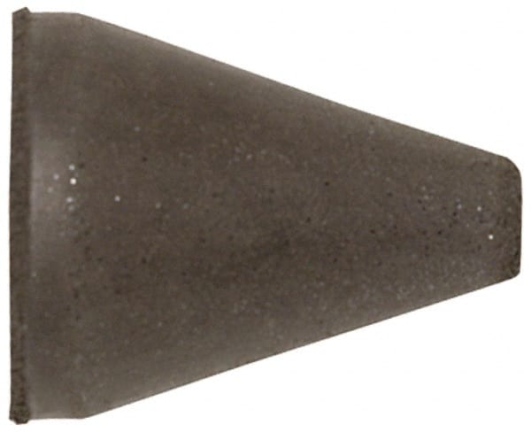 Cratex - 1" Max Diam x 2" Long, Taper, Rubberized Point - Coarse Grade, Silicon Carbide, 1/4" Arbor Hole, Unmounted - Exact Tooling