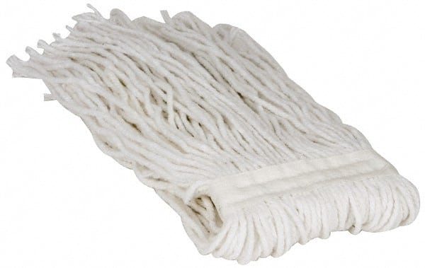 PRO-SOURCE - 1-1/4" White Head Band, Small Rayon Cut End Mop Head - 4 Ply, Clamp Jaw Connection, Use for General Purpose - Exact Tooling
