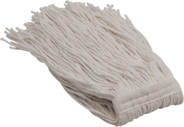 PRO-SOURCE - 1-1/4" White Head Band, Medium Rayon Cut End Mop Head - 4 Ply, Clamp Jaw Connection, Use for General Purpose - Exact Tooling